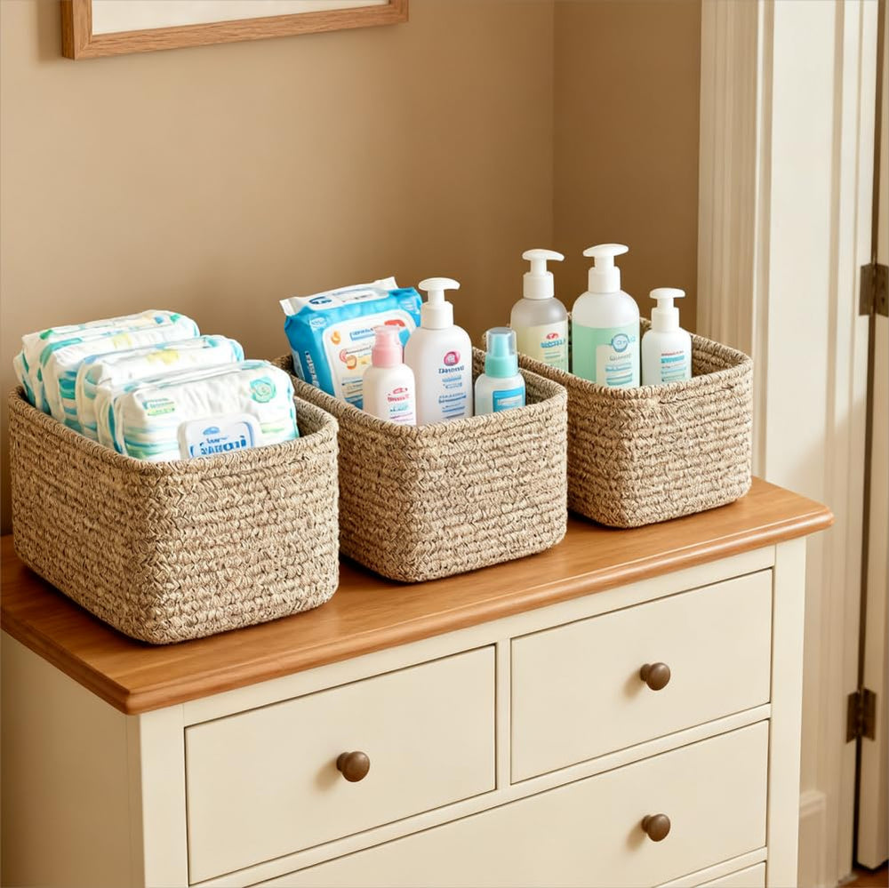 R RUNKA toiletries and cosmetics bin keeps essentials sorted in vanity spaces