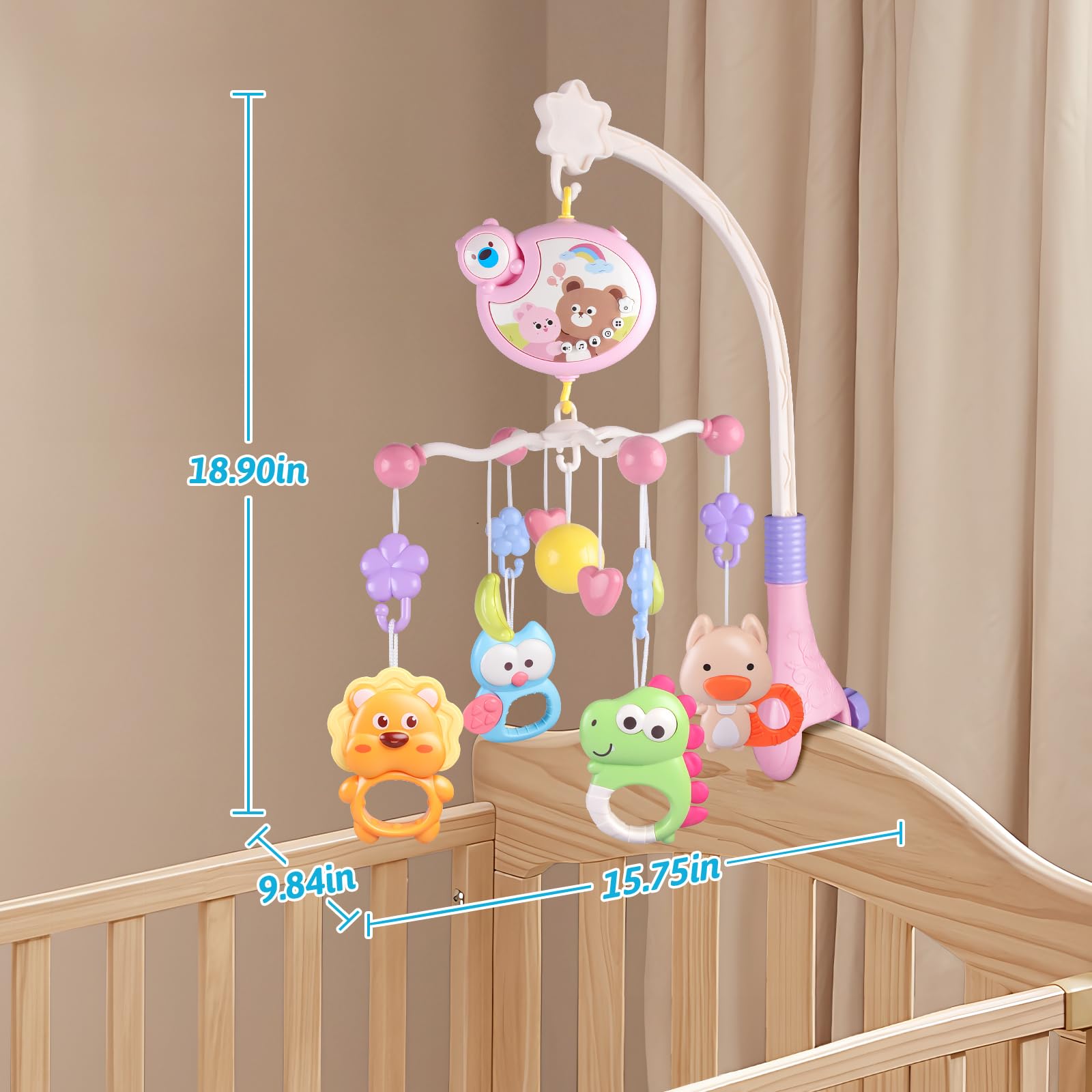RSEPD crib attachment fits cribs 0.79–1.65 inches for versatile setup.