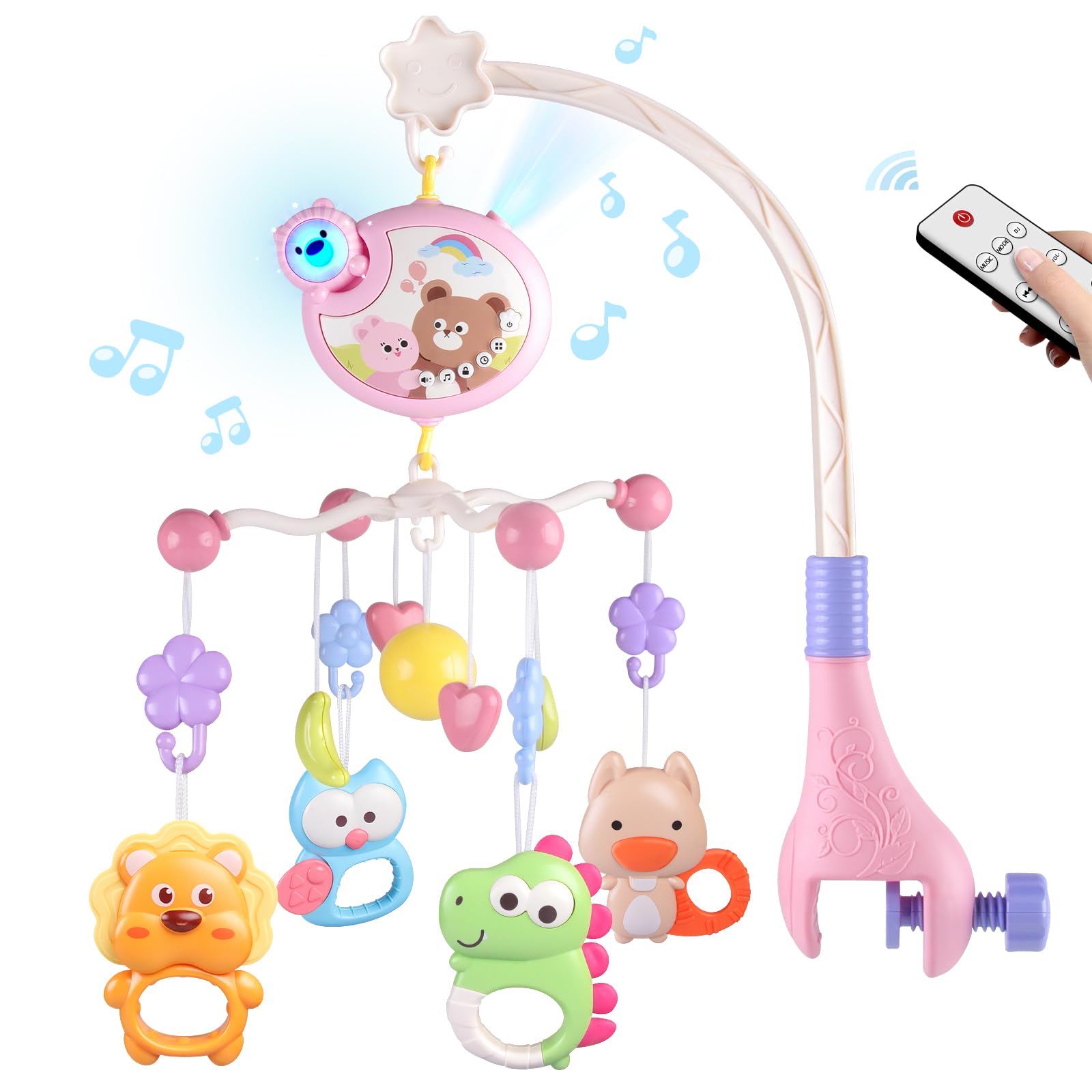 RSEPD crib mobile with lullabies and projection creates soothing bedtime moments.