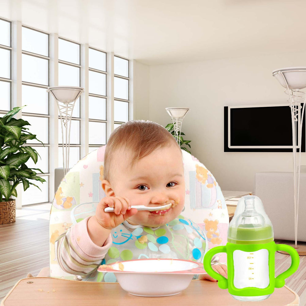 RTMOK bottle handles yellow provide a cheerful grip on common bottle shapes for mealtimes