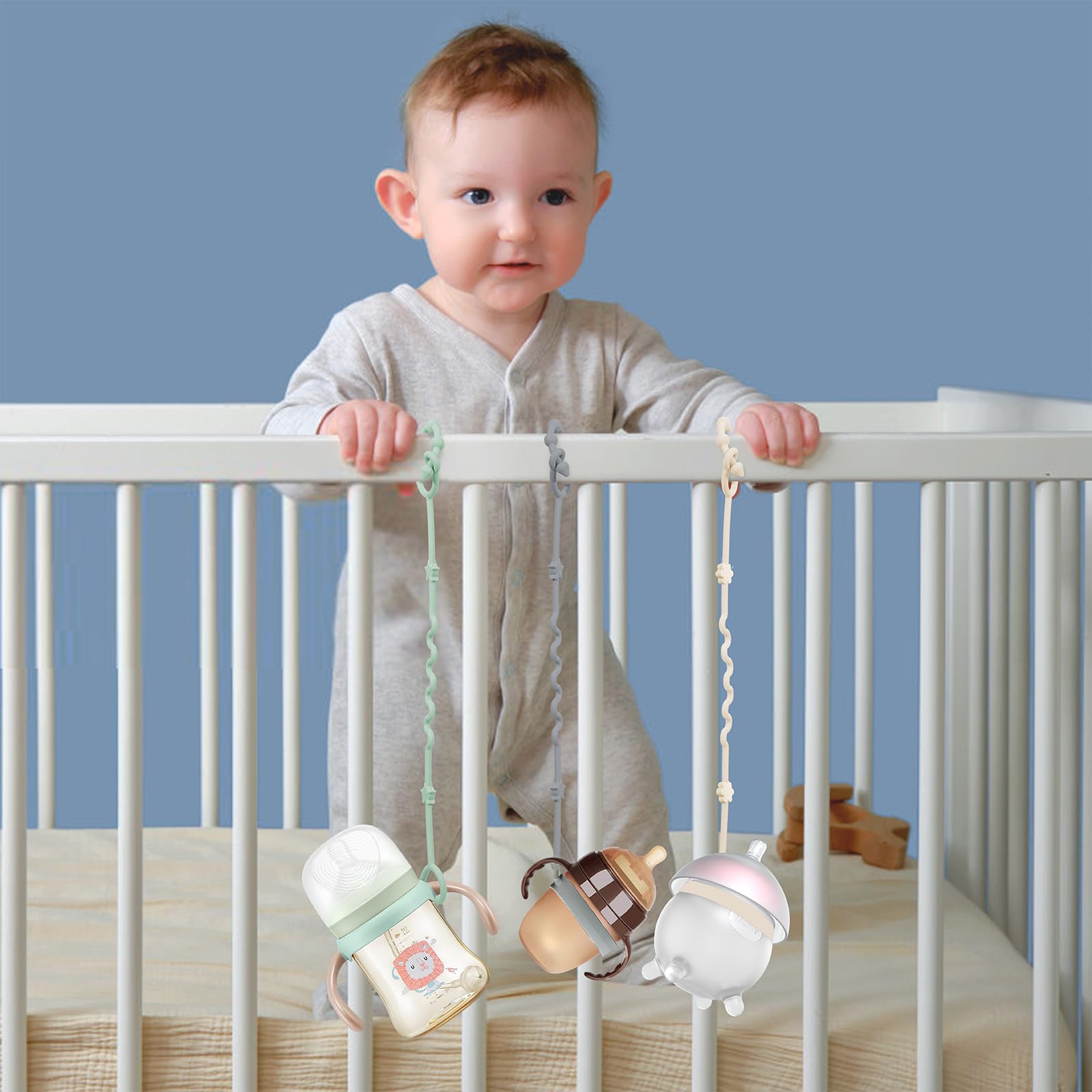 RTMOK Sippy cup strap clip reinforces stability on carts.