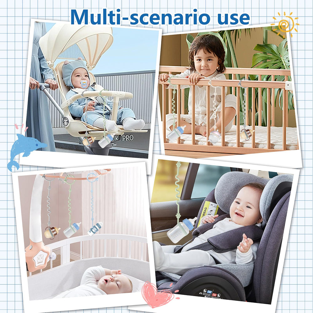 RTMOK Sippy Cup Strap on a stroller prevents drops.