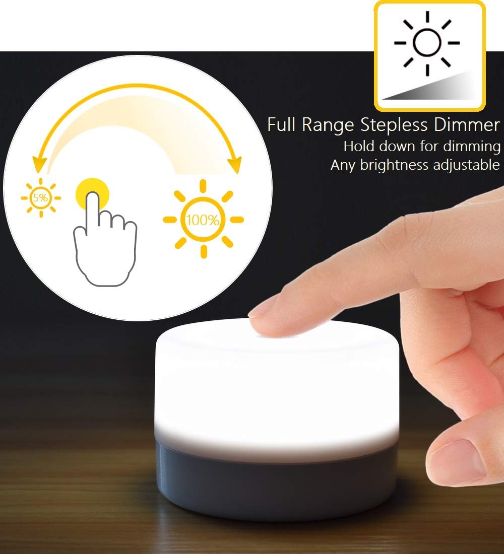 RTSU bedside lamp emits a soft, calming glow for night time routines