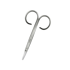 Rubis stainless steel infant nail scissors close-up showing sharp blades