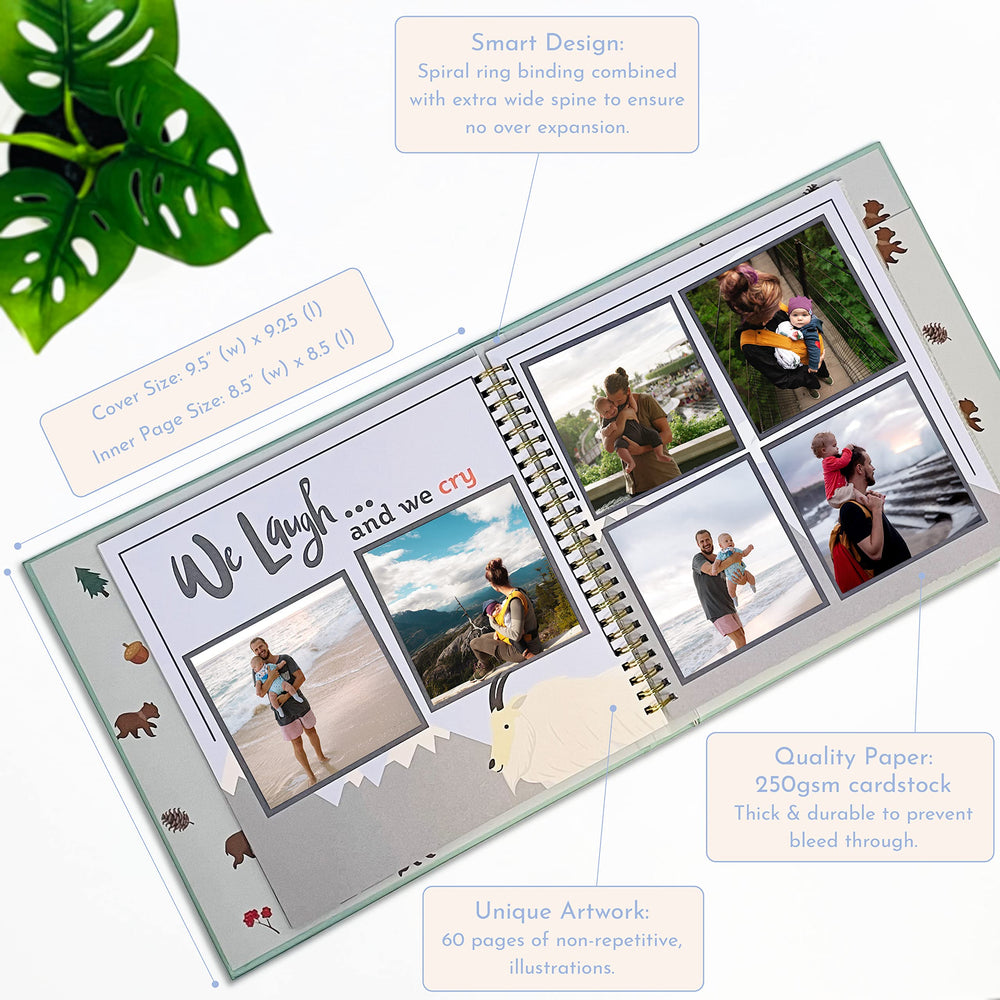 250 GSM acid-free pages in RubyRoo Memory Book for longevity.