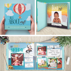 Inside pages with writing spaces and milestone notes