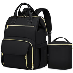 RUCYEN breast pump backpack front view with spacious layout for moms on the go