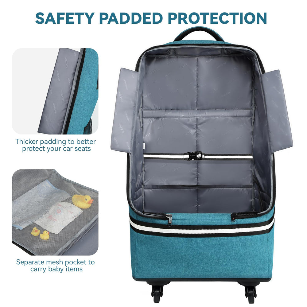 RUCYEN car seat bag in use at the airport for travel efficiency