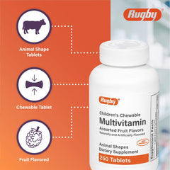 Rugby Laboratories chewables with assorted fruit flavors for kids