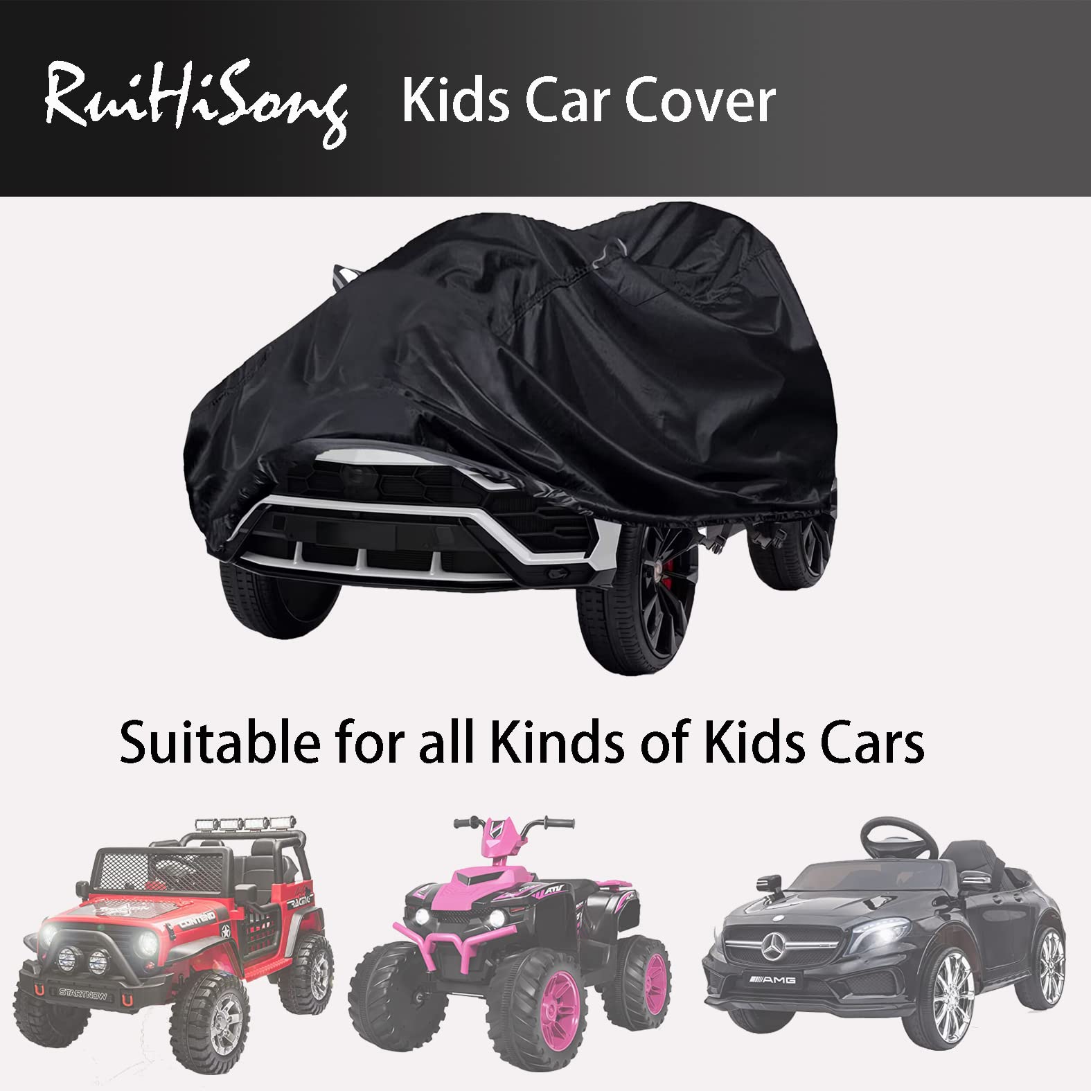 RuiHiSong Kids Car Cover waterproof material keeps the ride-on clean and dry