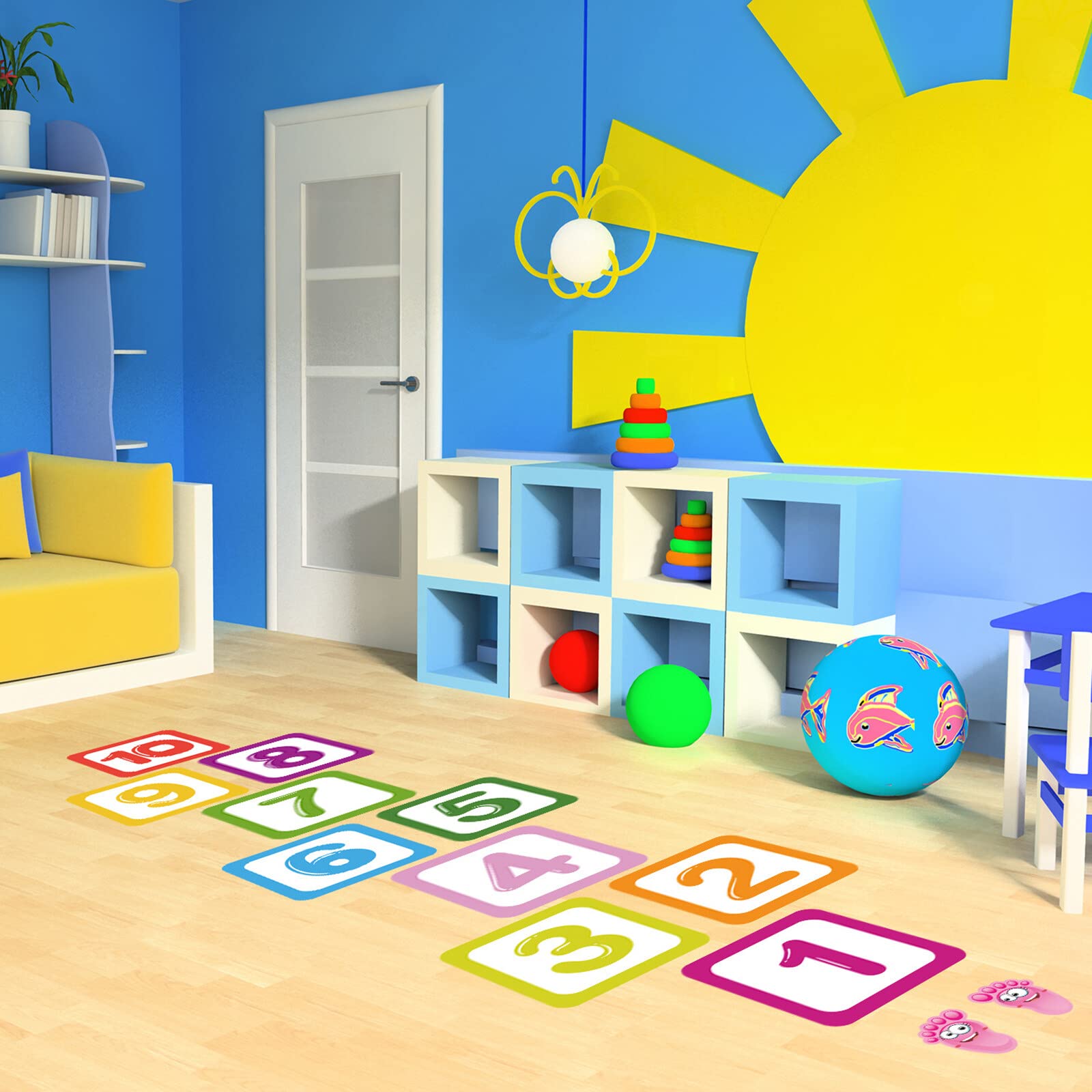 Ruiqas durable PVC floor sticker for long lasting classroom use.