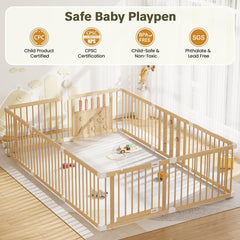 RUMBALUXY expandable playpen configuration enables flexible layouts for small spaces.