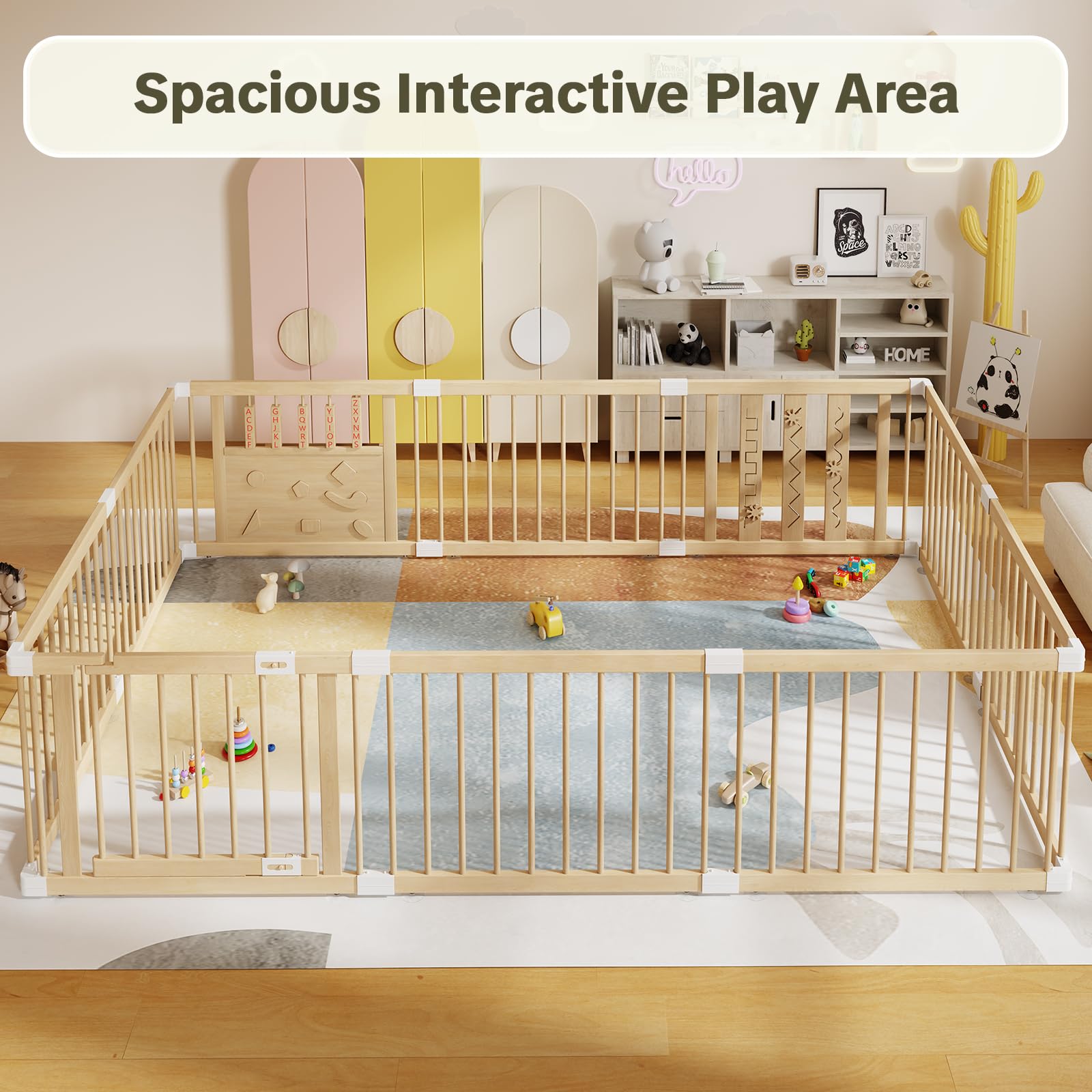 RUMBALUXY large playpen area offers ample space for supervised exploration.