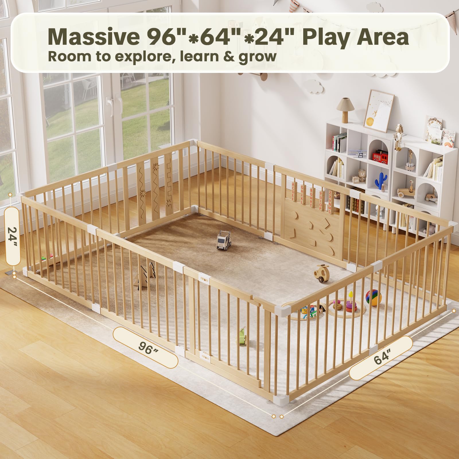 RUMBALUXY suction cups provide stable setup on smooth floors for safety.