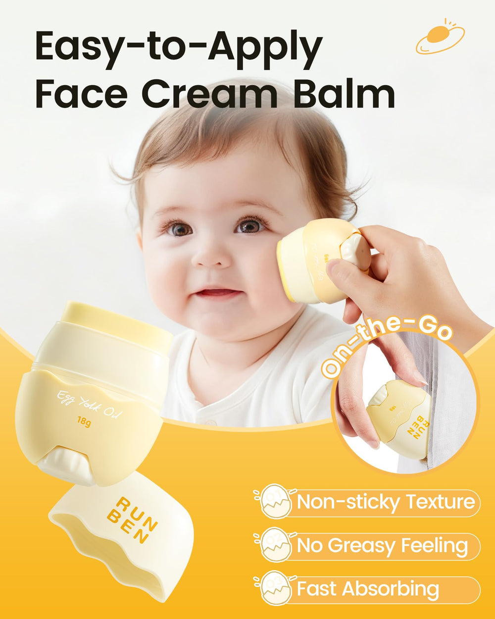RUNBEN Kids Face Stick provides safe, creamy hydration with no sticky residue.
