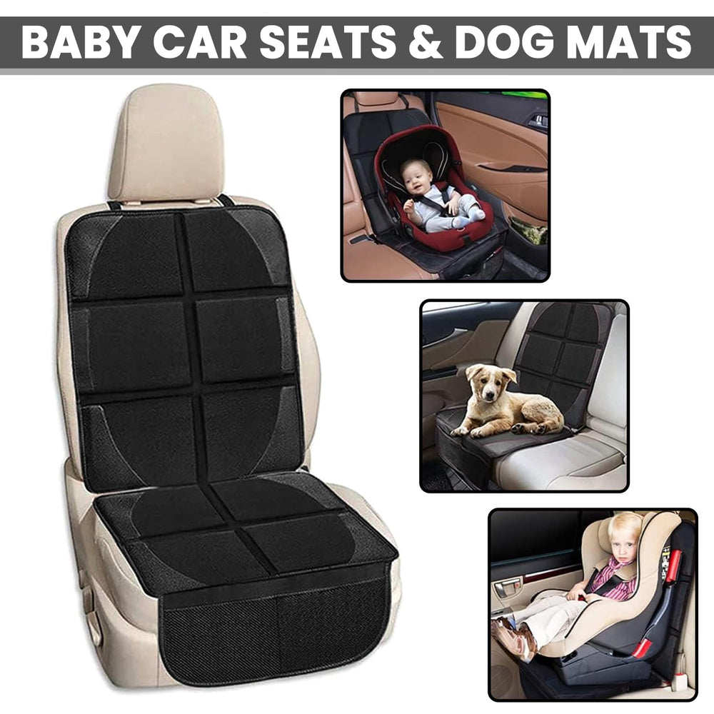 RUNETI car seat protector easy clean surface wipes away dirt and spills