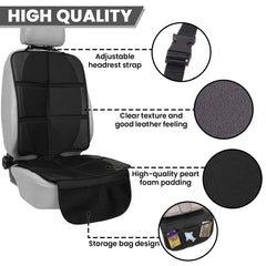 RUNETI car seat protector secure fit with headrest straps for stability