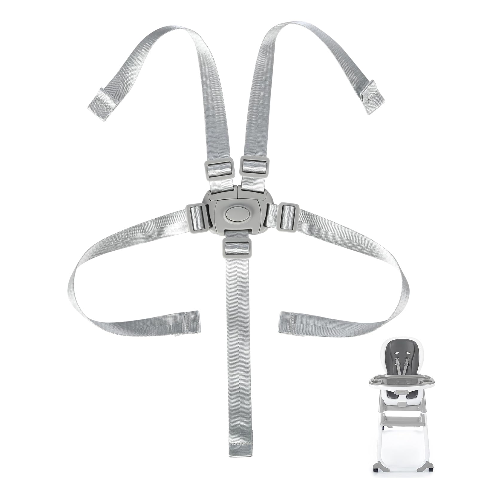 Runhike adjustable high chair straps with quick-release buckles for quick, secure meals.