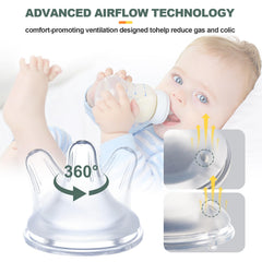 Runhike anti-colic ventilation reduces air swallowing for calmer feedings.