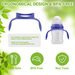 Runhike Lansinoh bottle handles purple 5oz ergonomic grip for tiny hands.