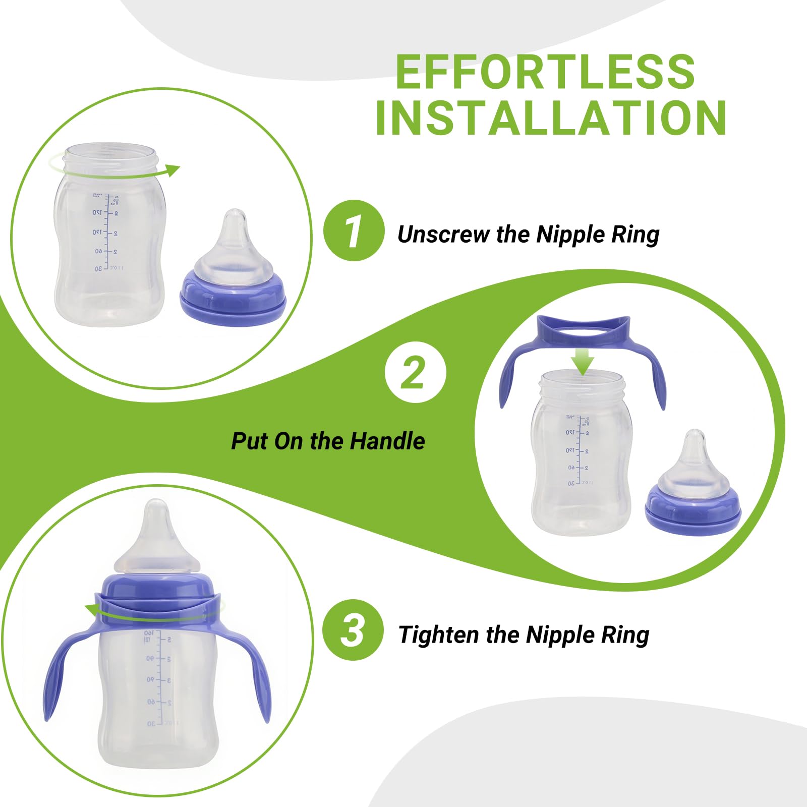 Runhike Lansinoh bottle handles purple 8oz dishwasher-safe cleaning.
