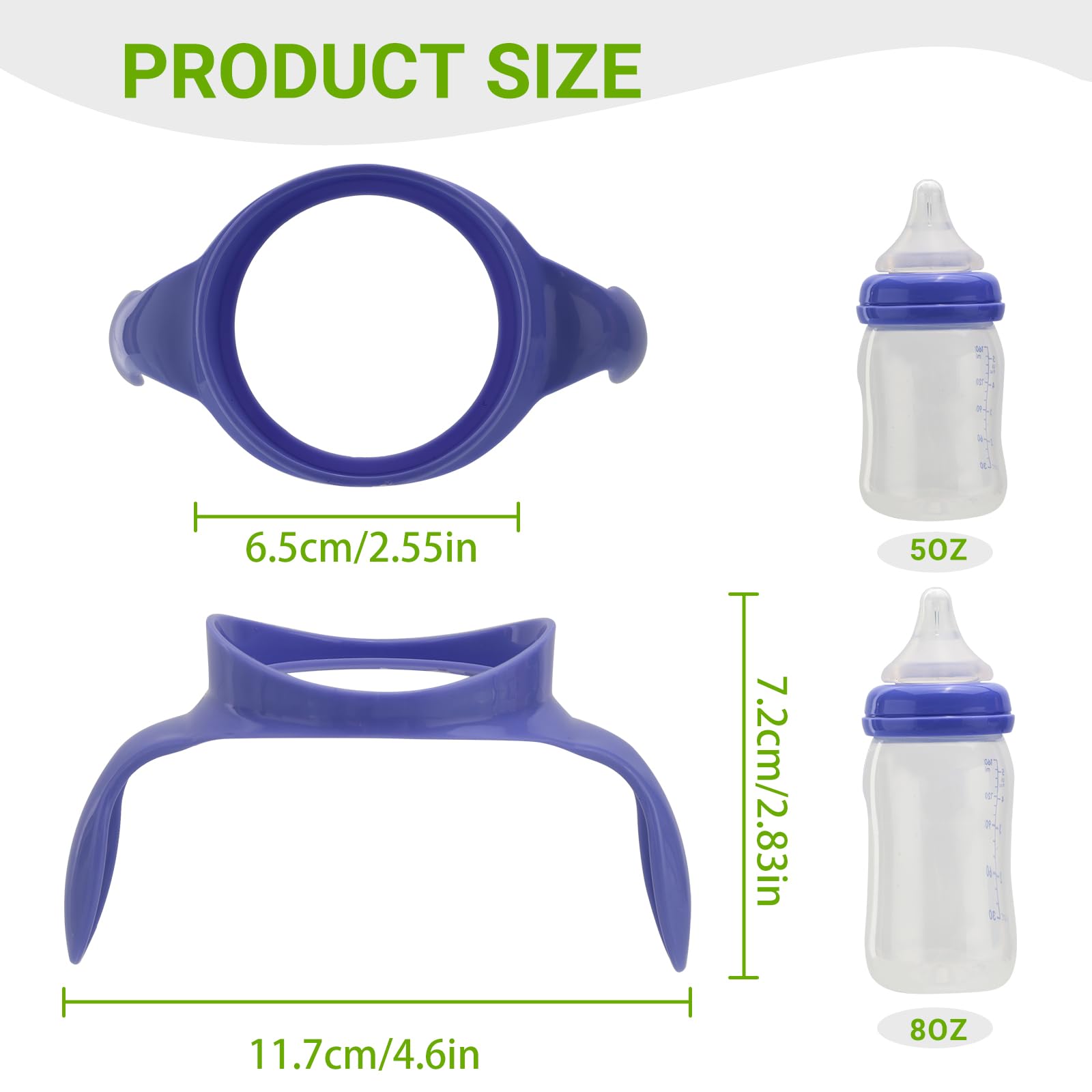 Runhike Lansinoh bottle handles purple ready for use with Lansinoh bottles.