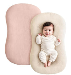 Runhike lounger cover for Snuggle Me in pink and wheat, breathable cotton and easy-care
