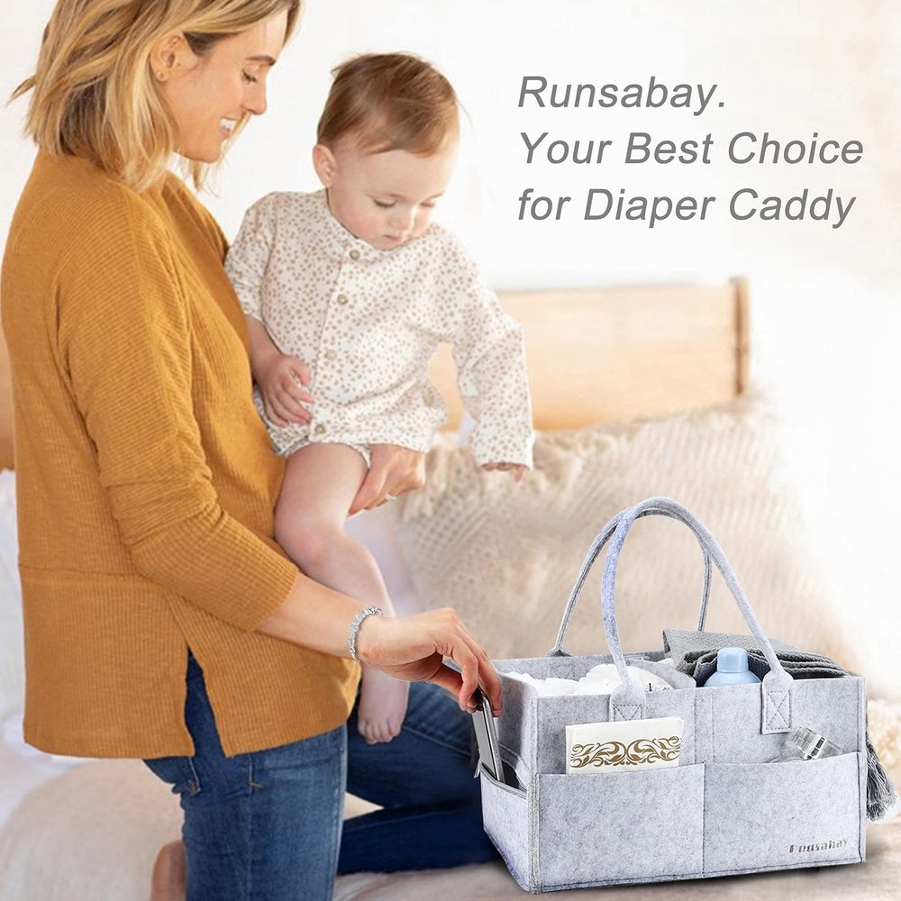 Runsabay diaper caddy gift-ready packaging for new moms.