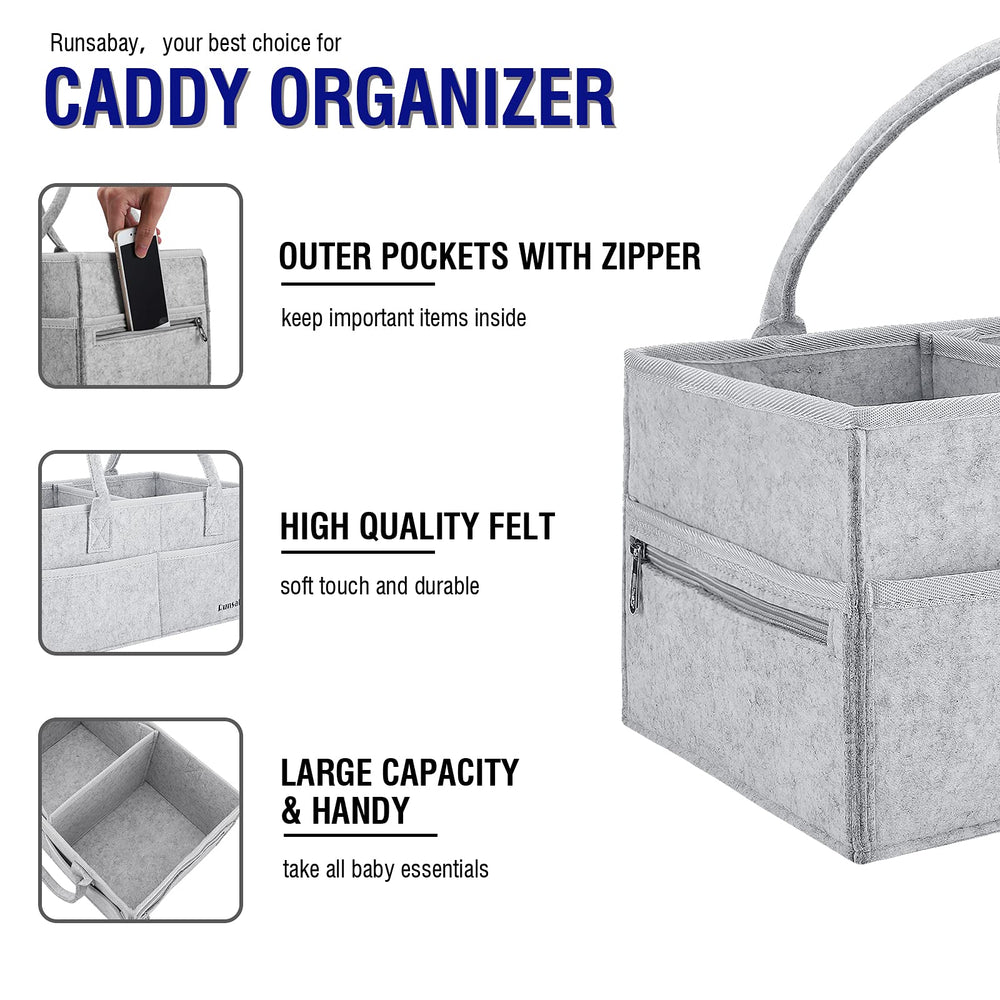 Runsabay changing table organizer shows side pockets for quick access to essentials