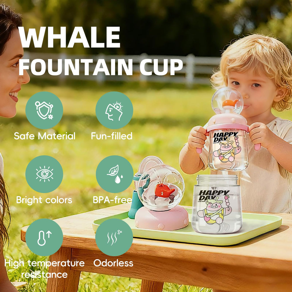 RUNSUNTUN Comobebe Whale Fountain Cup packaging in yellow