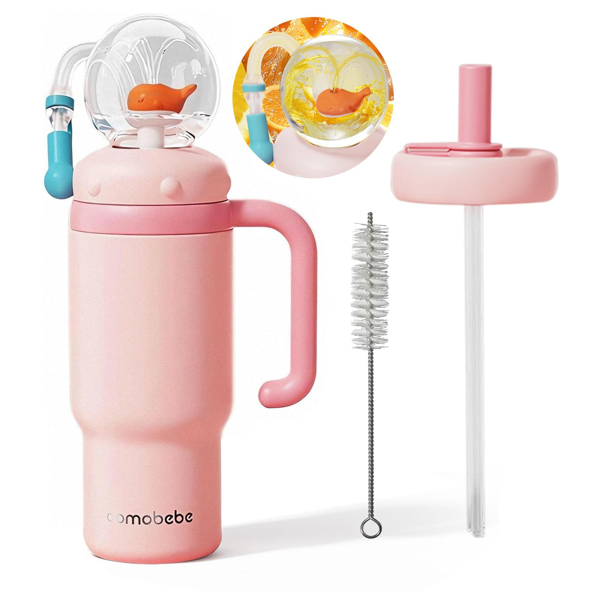 RUNSUNTUN whale fountain tumbler 24 oz pink ready for on the go hydration