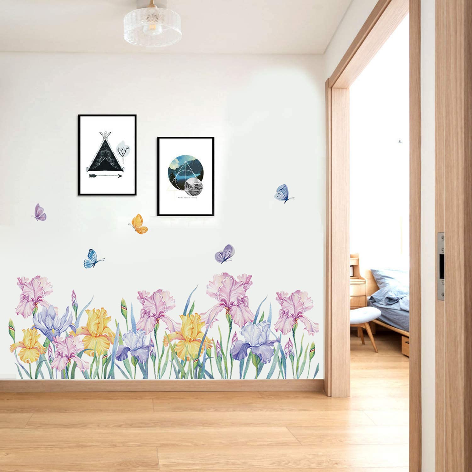Runtoo butterfly floral wall art creates a whimsical, on-trend focal point in living areas.