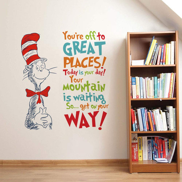 Runtoo Decalplanet Dr Seuss quotes wall sticker for a playful kids' room.