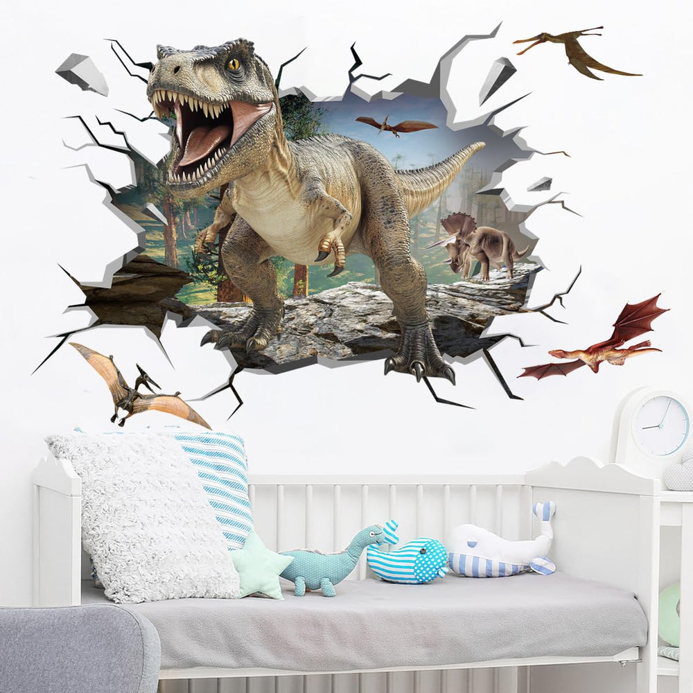 Runtoo Triceratops wall decal adds vivid color to nursery walls and learning spaces