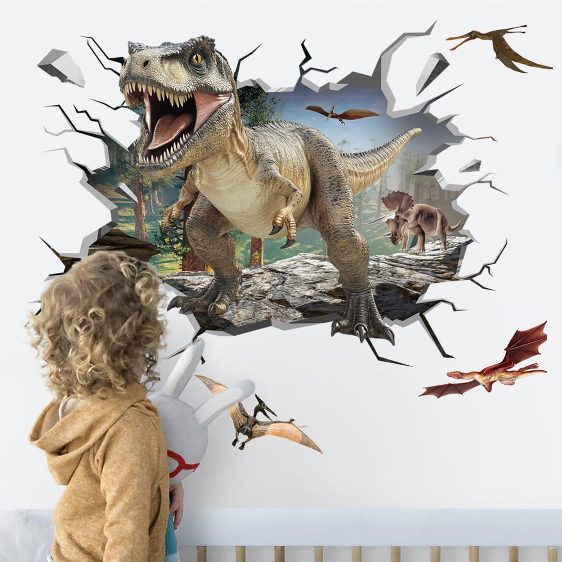 Runtoo Tyrannosaurus wall decal for bold kids' room decor and imaginative play