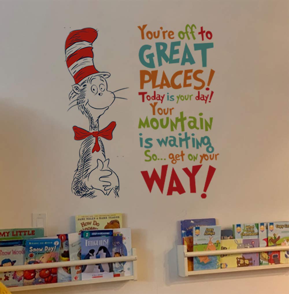 Runtoo Dr Seuss wall art quotes enhancing classroom decor.
