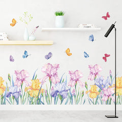 Runtoo iris and butterfly wall decal adds vibrant color to any room, instantly brightening walls.