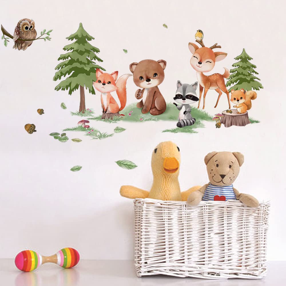 Runtoo forest animals fox wall decal brightens nursery with woodland charm