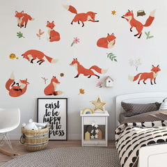Runtoo fox wall decal woodland forest scene brightens kids' bedrooms