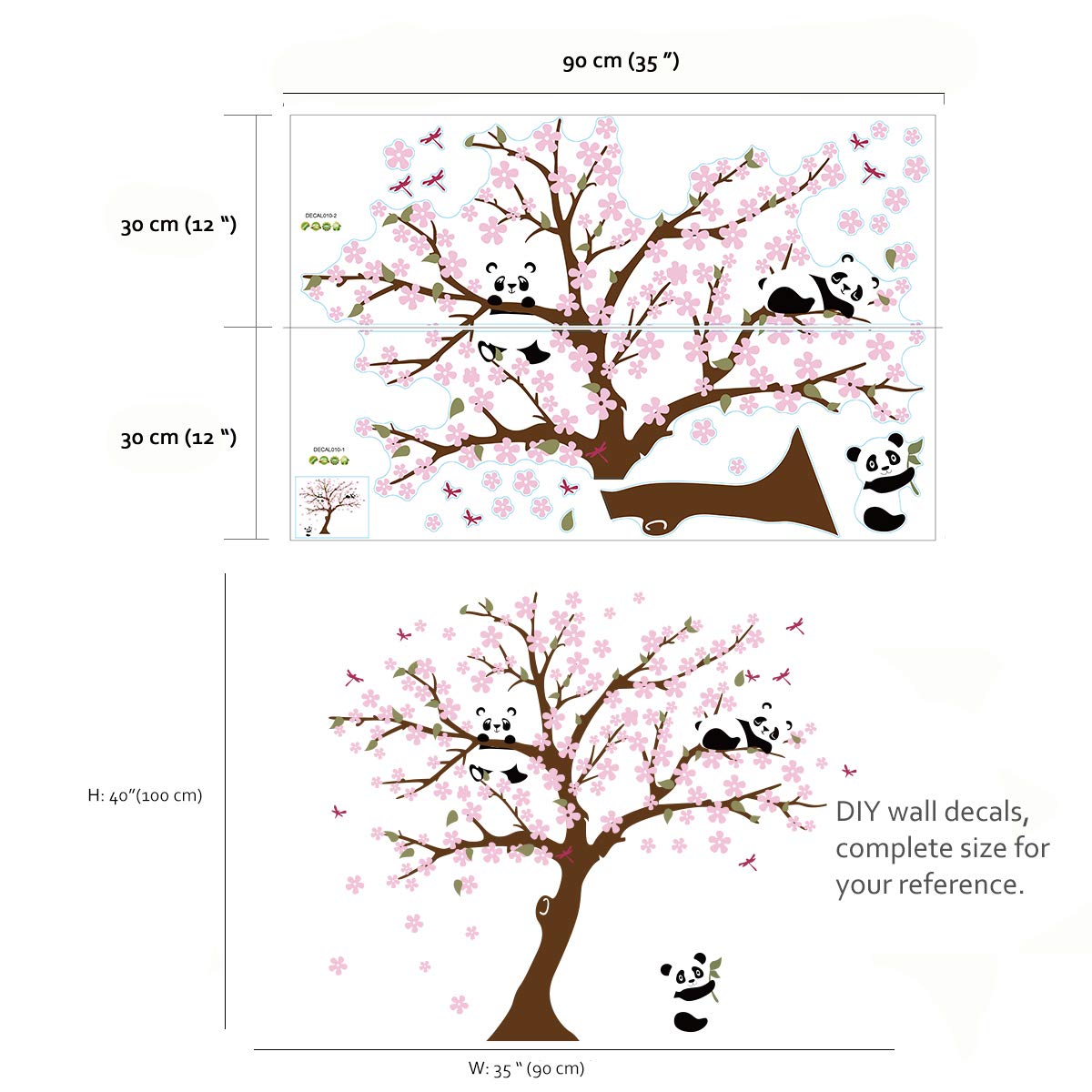Runtoo Panda wall decal in a kids' room adds playful charm.