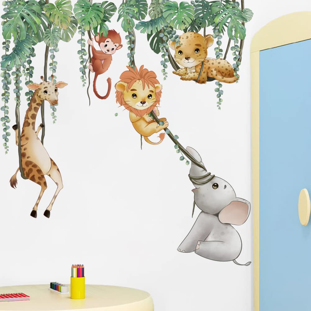 Runtoo Safari wall decal giraffe adds playful charm to kids' room