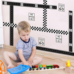 Runtoo street traffic sign wall decal adds vibrant learning vibes for kids.