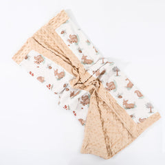 Runzhuoyang baby blanket back view showing dotted plush for cozy naps