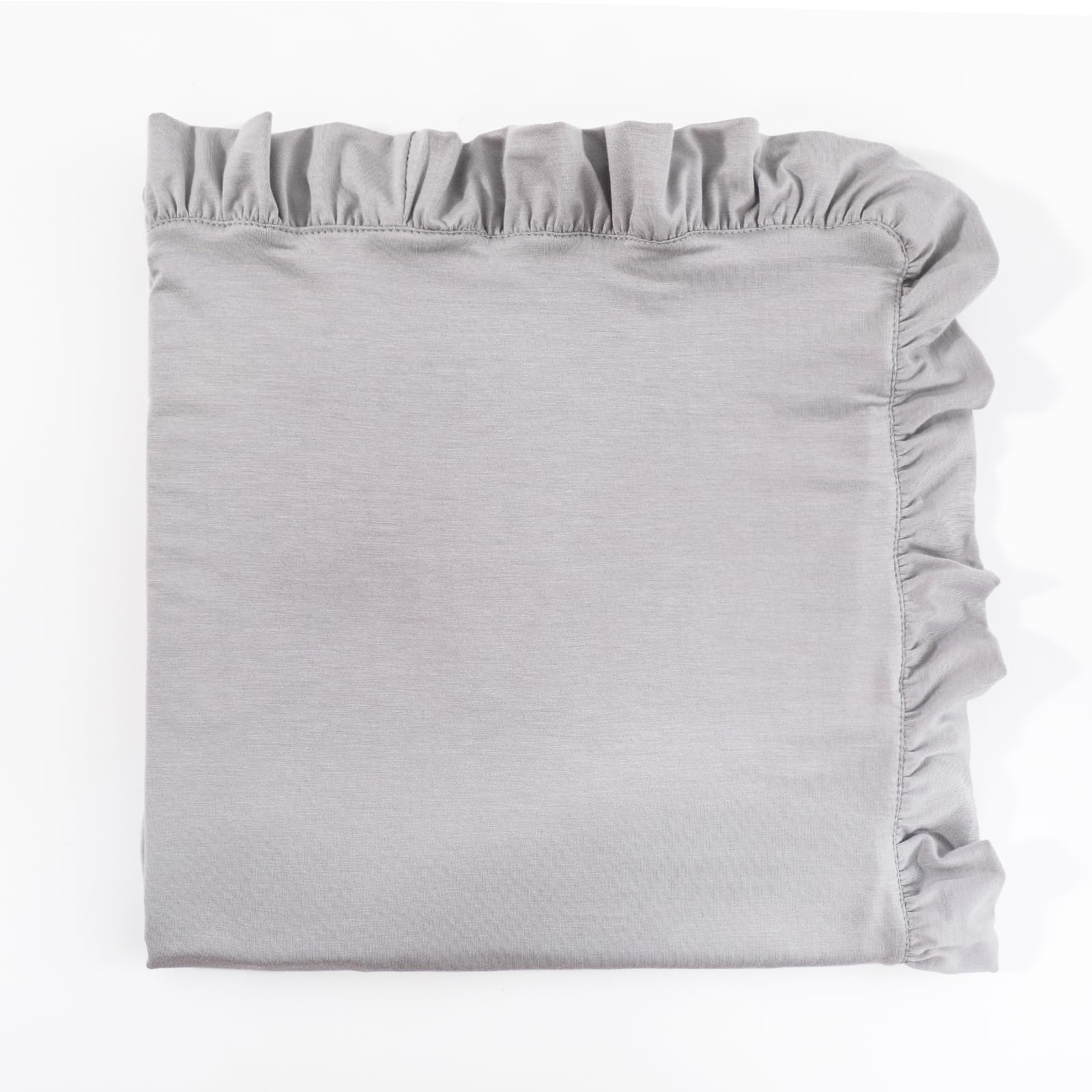 Runzhuoyang grey baby blanket with ruffle edge for cozy nursery.