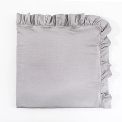 Runzhuoyang grey baby blanket with ruffle edge for cozy nursery.