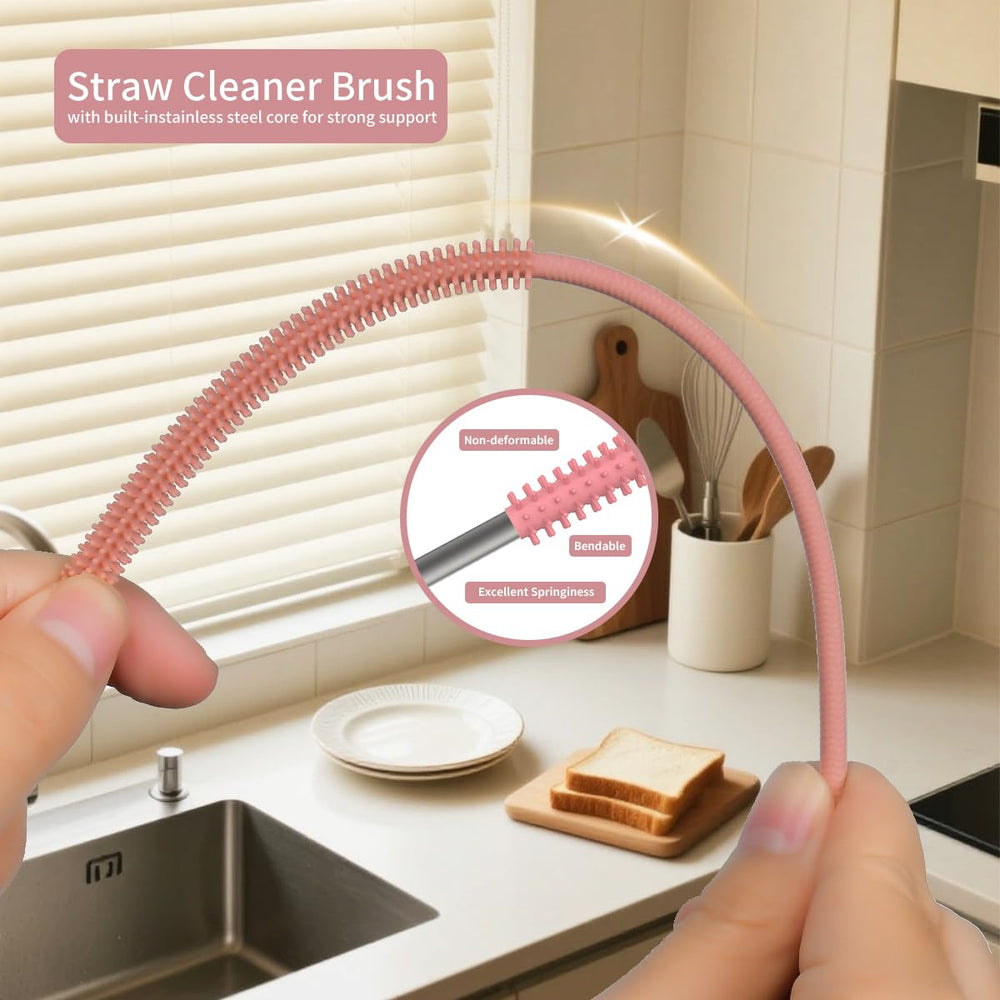RUNZI straw cleaner 9mm head close-up with sturdy bristles