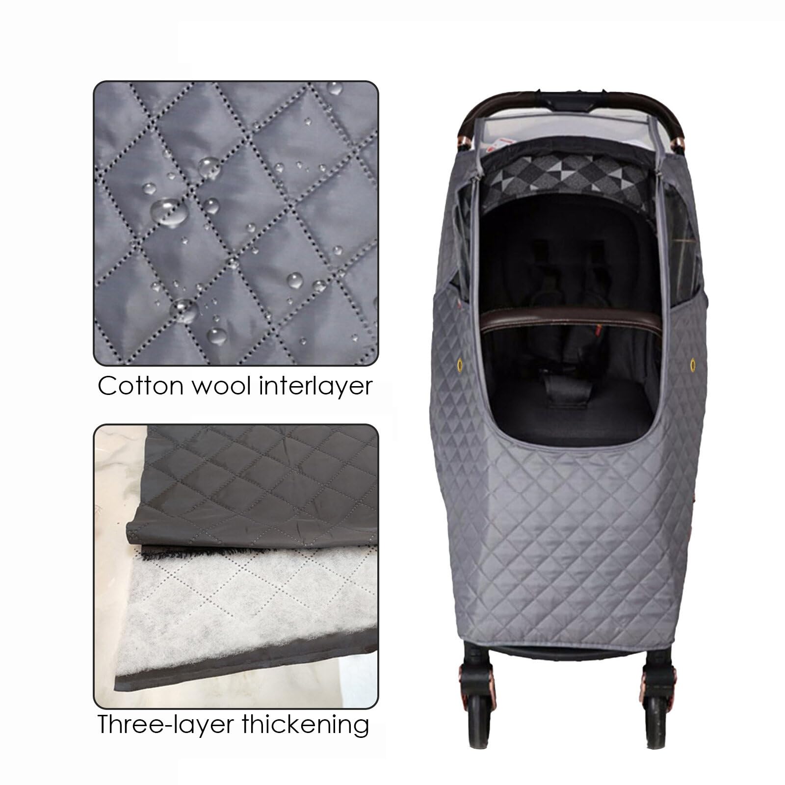 Ruiqas easy installation and removal makes quick stroller coverage simple.