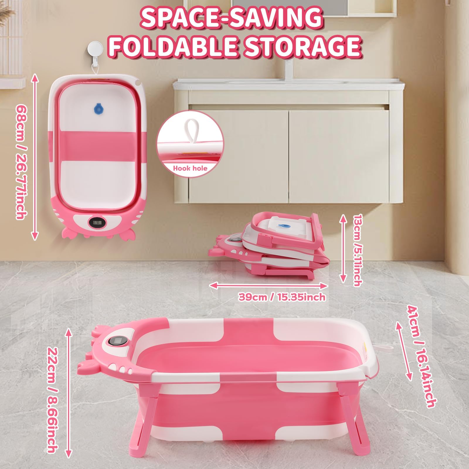 RURING tub made from non-toxic PP and TPE materials gentle on skin