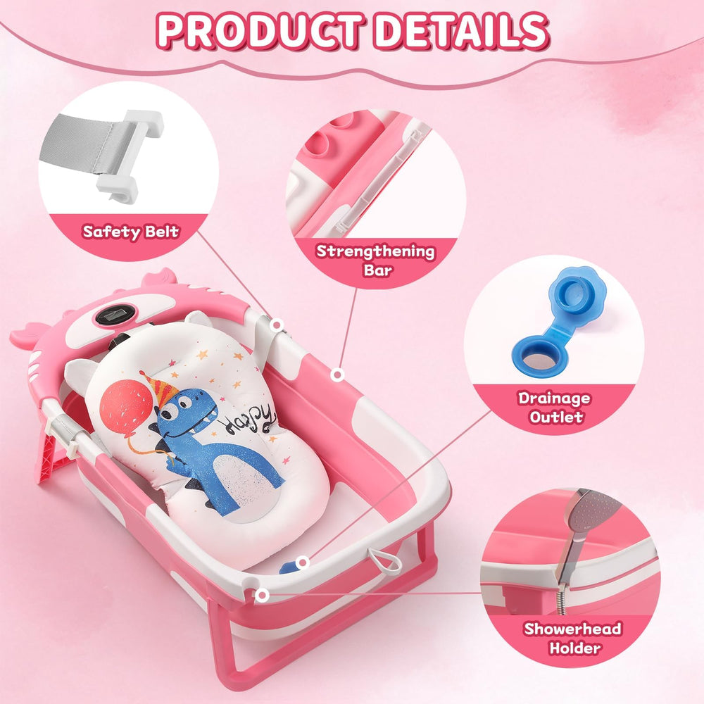 RURING tub removable cushion supports baby's head and back during baths