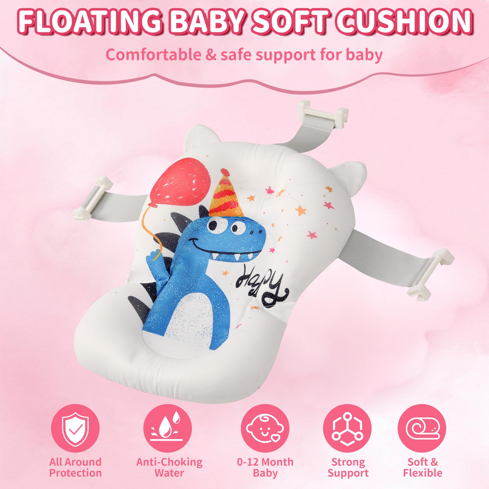 RURING crab-blue tub features rounded edges for safe bathtime.